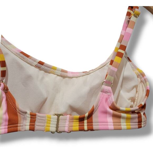 Xhilaration Juniors' multicolor striped Scoopneck Bralette Bikini Top - Picture 4 of 8